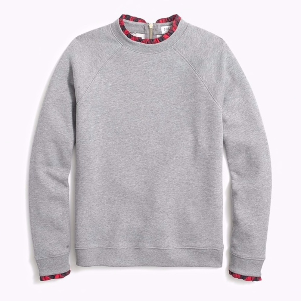 J. Crew woven ruffle crewneck